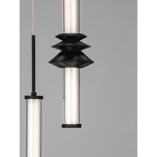 Nova Luce Mat črna keramična LED zatemnitvena viseča svetilka s senčilom iz akrilnega stekla &amp;oslash; 35 cm Stalactite &amp;ndash; Slike