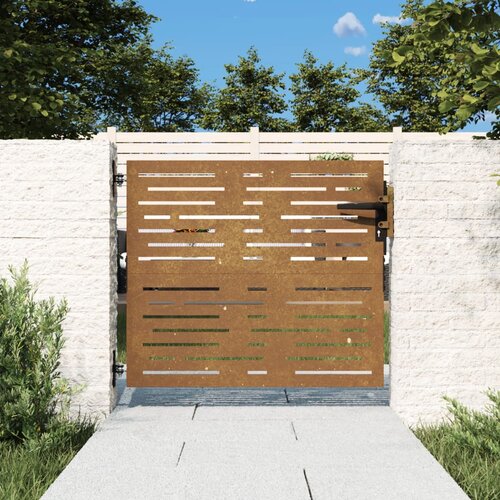 vidaXL Vrtna vrata 85x100 cm corten jeklo kvadraten dizajn Cene