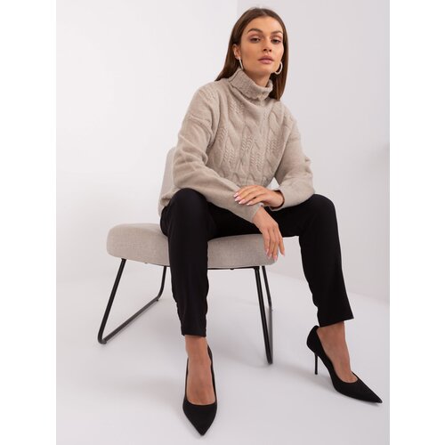 Wool Fashion Italia Sweater-AT-SW-23401.97P-dark beige Cene