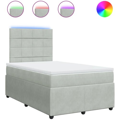 Maison Chic Box spring postelja - Vzmetna postelja z vzmetnico svetlo siva 120x200 cm žamet SL23530, (21891180) Cene