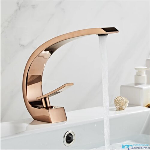  Super moderna armatura za kopalniški umivalnik | Pipa EYN GB1424 - Rose gold Cene