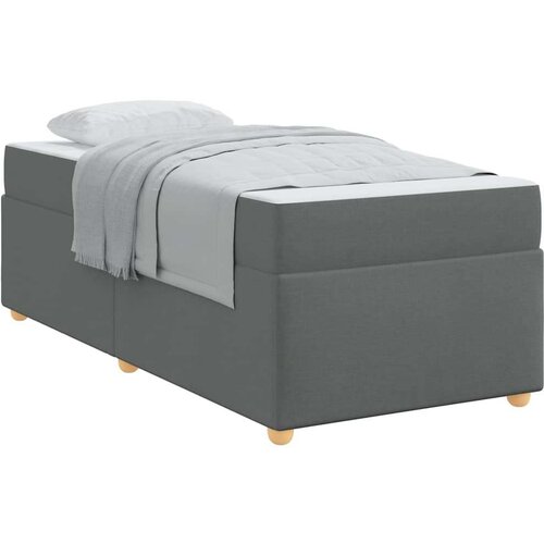 VidaXL Okvir kreveta s madracem Ostalo Tamno siva 100 x 200 cm tkanina Slike