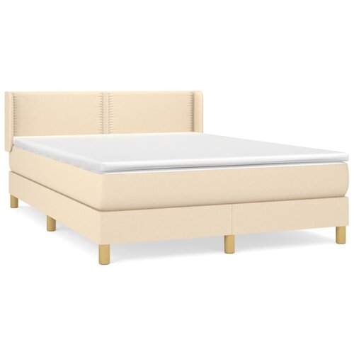 Maison Chic Box spring postelja - Vzmetna postelja z vzmetnico krem 140x200 cm blago SL8302, (21886196) Cene