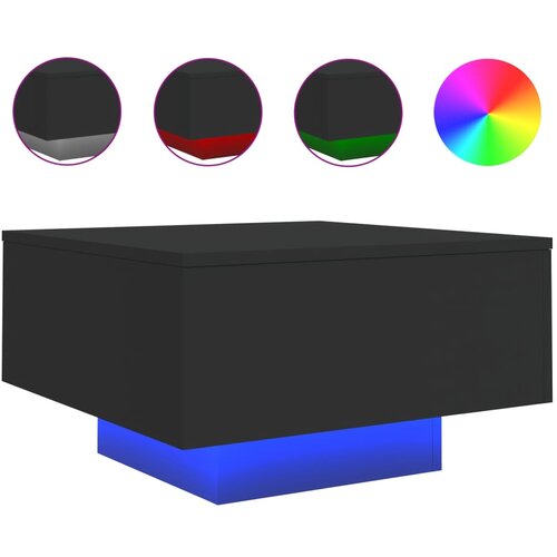  Stolić za kavu s LED svjetlima crni 55 x 55 x 31 cm Slike