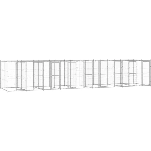 vidaXL vanjski kavez za pse od pocinčanog čelika 21,78 m²