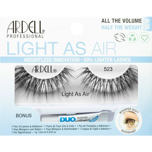Ardell Light As Air 523 odtenek Black darilni set umetne trepalnice Light As Air 1 kos + lepilo za trepalnice Duo 1g Slike