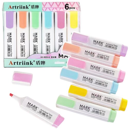  Set markera i školskih uredskih pastela, 6 komada Cene