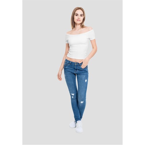 Urban Classics Women's T-shirt with free shoulder white Cene