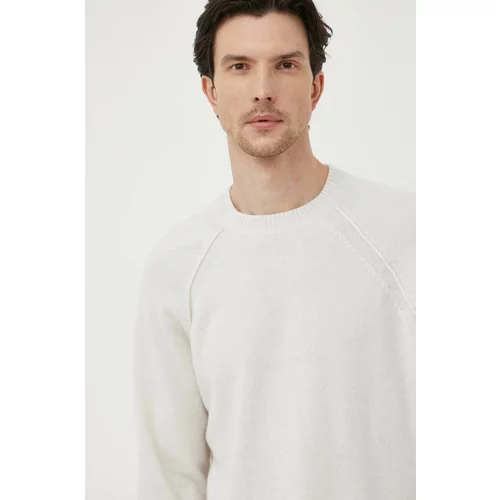 Calvin Klein Volnen pulover moški, bež barva