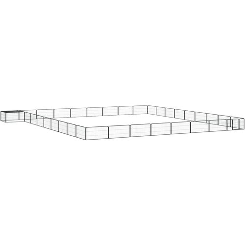 vidaXL Pasja ograda s 36 paneli črna 100x50 cm prašno barvano jeklo Cene