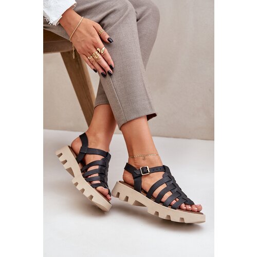 Lewski Shoes Leather Women's Sandals Zazoo 3695 Black Cijene