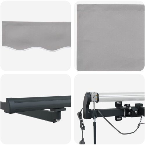  Tkanina za tende s Svijetlo siva 300 x 250 cm Poliester Slike