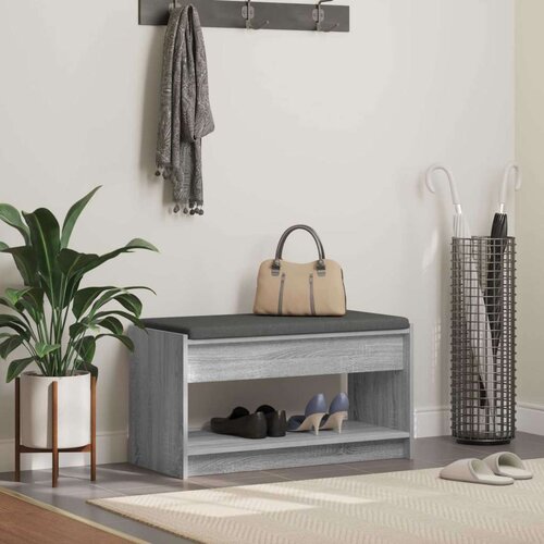  Klupa za hodnik s jastukom Sivi Sonoma 83 x 38 x 45 cm - Sivi Sonoma 83 cm Cijene