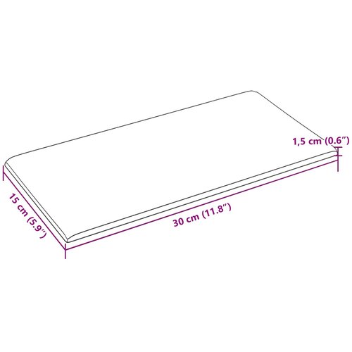  Zidna uzglavlja 12 pcs Tamno siva 30 x 15 cm tkanina Slike