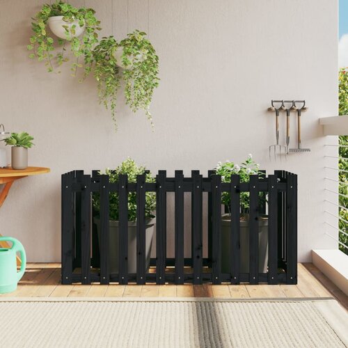 vidaXL Povišena vrtna gredica crna 150 x 50 x 70 cm masivna borovina Cijene
