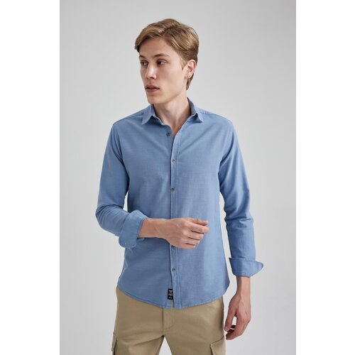 Defacto Slim Fit Cotton Long Sleeve Shirt Slike