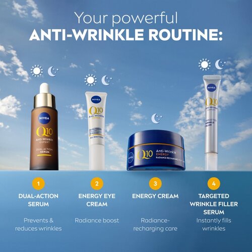 Nivea Q10 Power Anti-Wrinkle + Extra Nourishing negovalna nočna krema proti gubam 50 ml za ženske Slike