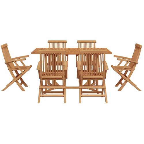  Vrtni set za objed 7 kom. Smeđa 150 x 90 x 75 cm Slike