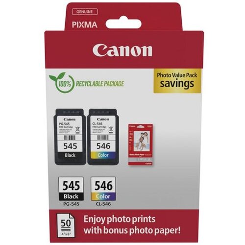 Canon kartuša, 2 paketa PG-545 / CL-546, 8287B008, črna + barvna Cene