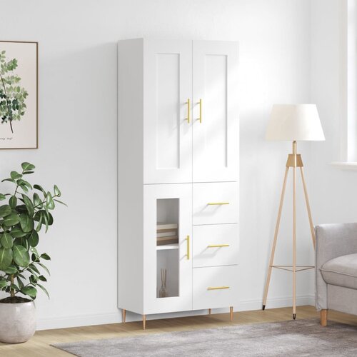 vidaXL Visoka komoda bijela 69 5x34x180 cm konstruirano drvo Cene