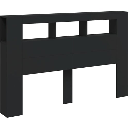  LED uzglavlje crno 160x18,5x103,5 cm konstruirano drvo Slike