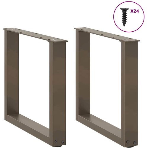  Noge za klub stolić U-oblik 2 kom Prirodni čelik 50 x (42-43) cm Čelik Slike