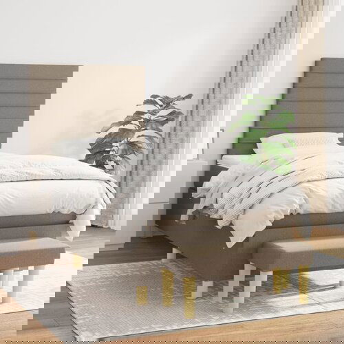  The Living Store Box spring postelja z vzmetnico taupe 90x190 cm blago - Box Spring Postelja, (21512410) Slike