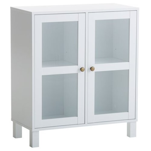  Staklena vetrina 2 vrata bela Cene