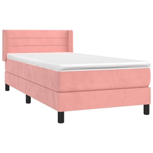 vidaXL Box spring postelja z vzmetnico roza 100x200 cm žamet, (20894216) Cene
