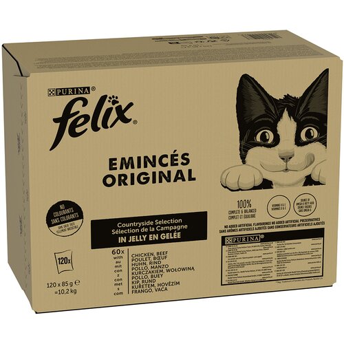 JUMBO pakiranje Felix Classic Pouches, 120 x 85 g - Govedina in pi&scaron;čanec Cijene
