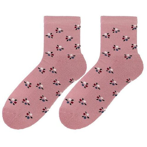 Bratex D-005 Women Women's Winter Terry Socks Pattern 36-41 pink 011 Slike