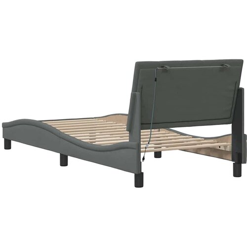  Okvir za krevet bez madraca tamnosivi 90x190 cm od tkanine Slike