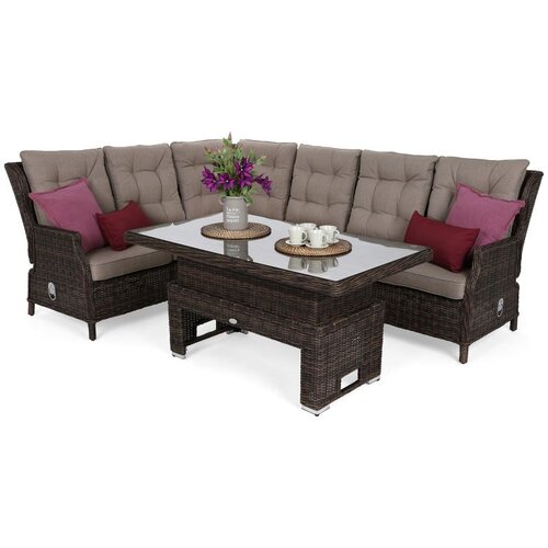  Trivento smeđa prostirka / smeđa melanž kutna sofa Cene