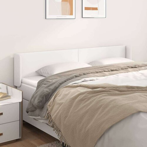  Vzglavje z u&amp;scaron;esi belo 163x16x78/88 cm umetno usnje, (20952902) Slike