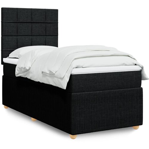 vidaXL Krevet s oprugama i madracem crni 90x200 cm od tkanine Cijene