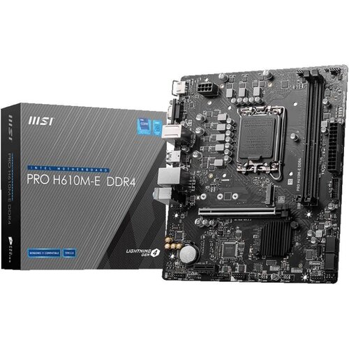 MSI PRO H610M-E DDR4, Micro-ATX, Socket 1700, Dual Channel DDR4 3200(OC)MHz, 1x PCIe x16 slots, 1x M.2 slots, 1x HDMI, 1 x VGA, Cijene