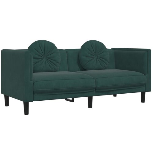 Maison Chic kavč - Sofa - Kanape dvosed z blazinami temno zelen žamet, (21727366) Cene