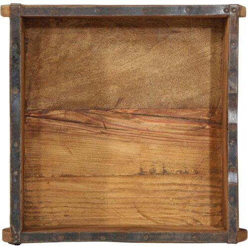  Pladnjevi 4 kom 31x29x10 cm Čvrsto drvo od recikliranih materijala Slike