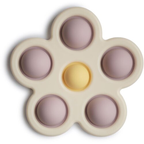 Mushie Pop-It Flower igrača Soft Lilac/Pale Daffodil/Ivory 1 kos Cene