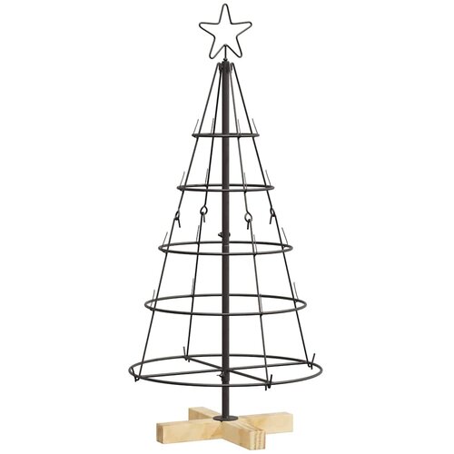  Božićno drvo u obliku čunja s stalakom Crna 90 cm Čelik Slike