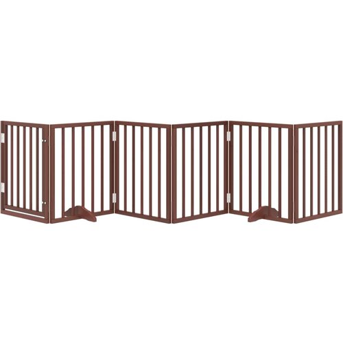  Vrata za pse s vrata&amp;scaron;cima 6 panela sklopiva 300 cm drvo topole Smeđa 50 x 60 x 2 cm Slike