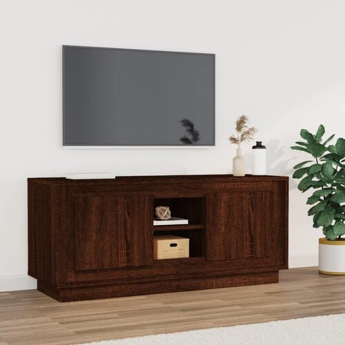 VidaXL TV omarica rjav hrast 102x35x45 cm inženirski les Slike