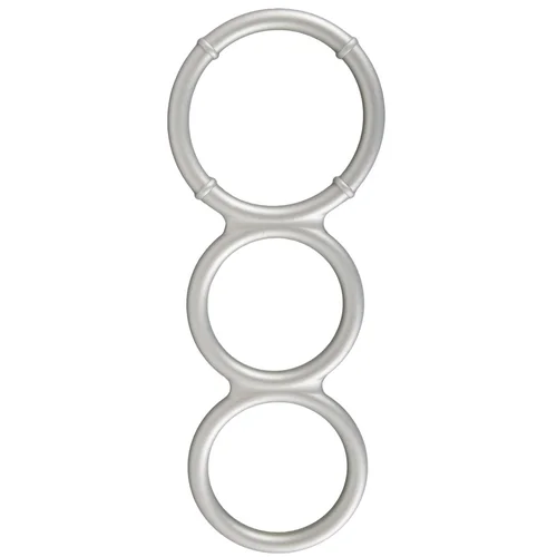 You2Toys Metallic Silicone Triple Cock and Ball Ring