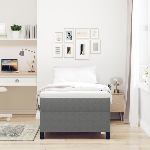 VidaXL Svjetlosiva Drvo i metal 80 x 200 cm Platforma krevet Slike