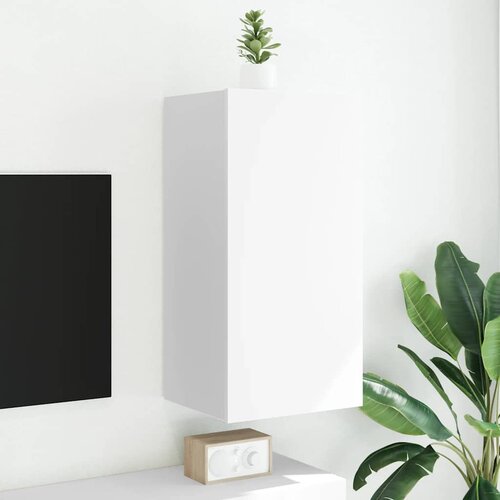  Zidni TV ormarić s LED svjetlima bijeli 40,5 x 35 x 80 cm Slike