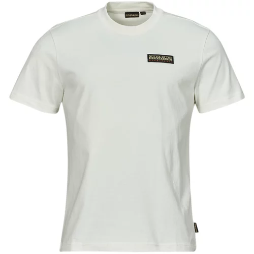 Napapijri Pamučna majica S-Iaato za muškarce, boja: bež, s aplikacijom, NP0A4HFZN1A1