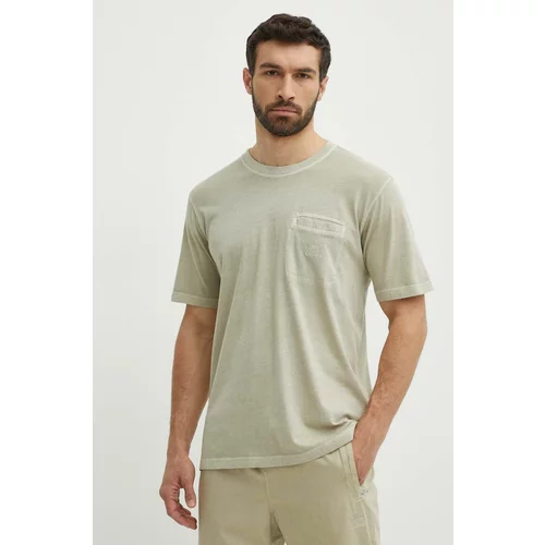 Adidas Bombažna kratka majica moška, bež barva, IS1763