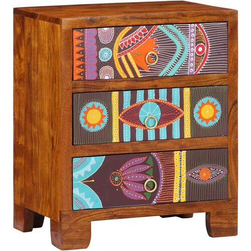 vidaXL Komoda Višebojna 50x35x60 puno drvo bagrem Cijene