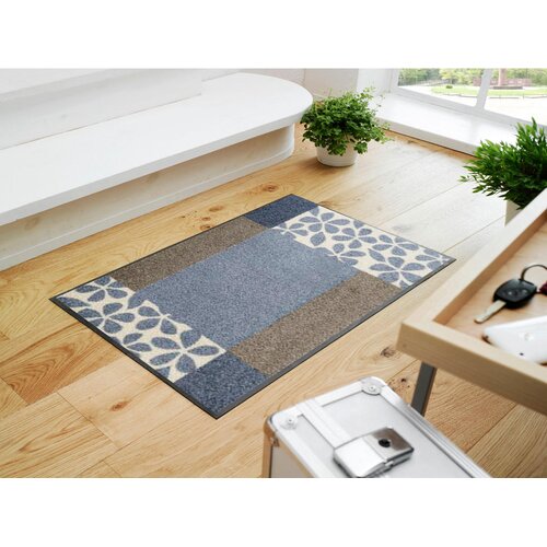 Wash+dry PREDPRAŽNIK Florita Blue 50/75 cm potiskano modra, rjava, bela Slike