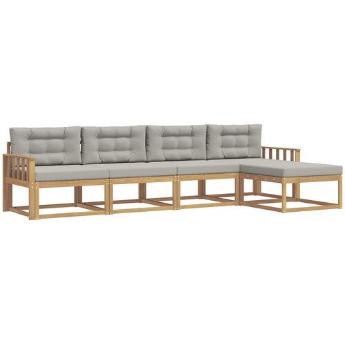 vidaXL Zunanja garnitura za sedenje 4 pcs Bela in svetlo siva, (5000282401) Cene